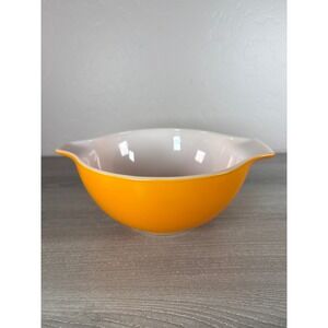 Vintage Pyrex 442 Orange Cinderella Mixing Bowl 1.5 Qt Solid Color Mid Century